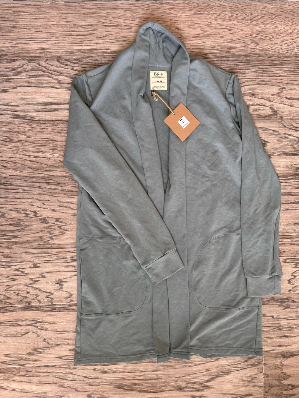 Blondie Women’s Lightweight Hooded Open Cardigan in Light Gray